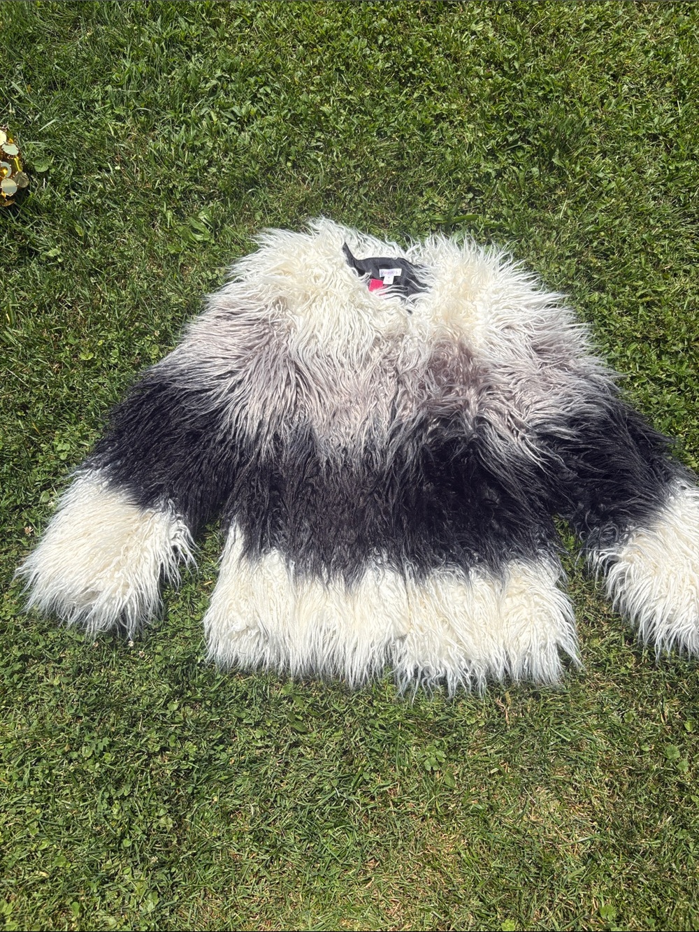 Xhilaration Faux Fur Ombre Jacket - Black & Cream